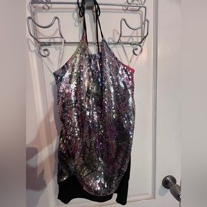 Sequined Halter top multi color. Never used but removed tags!  Snug waist